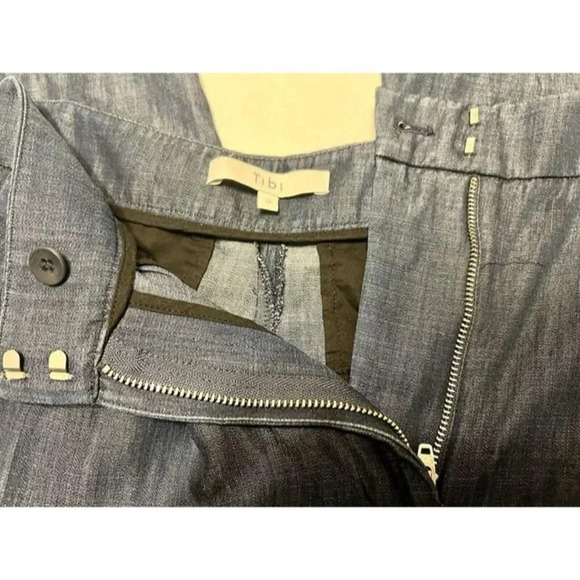 SIZE 0 Tibi‎ High Quality Blue Wide Legged Cullotes Capri Pants Lyocel Cotton - Picture 5 of 7